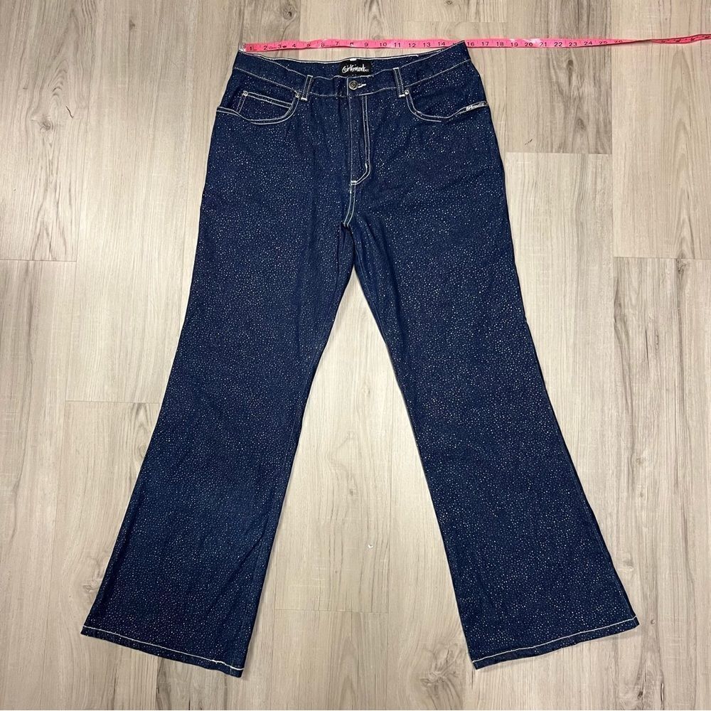 Girlfriends LA vintage y2k deadstock bootcut sparkly jeans NWOT Sz 15 stretchy - Picture 12 of 14